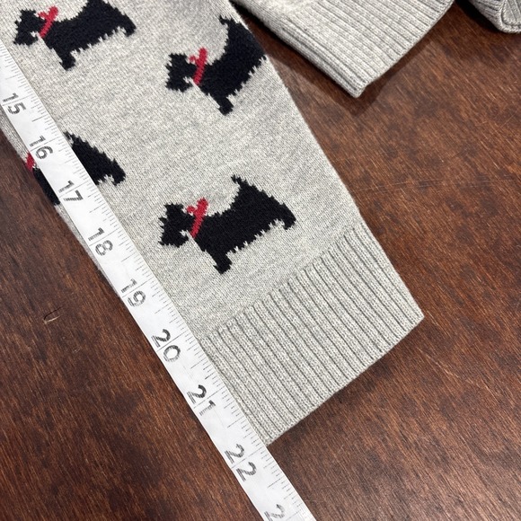 Charter Club Scottie Dog Sweater Petite M Gray Novelty Knit Preppy Classic Dogs - Picture 8 of 9